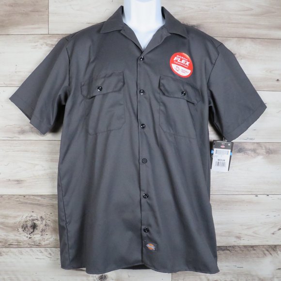 Dickies* Men's Short Sleeve Button Down Double Chest Pocket Shirt~ Size Medium - Picture 3 of 13